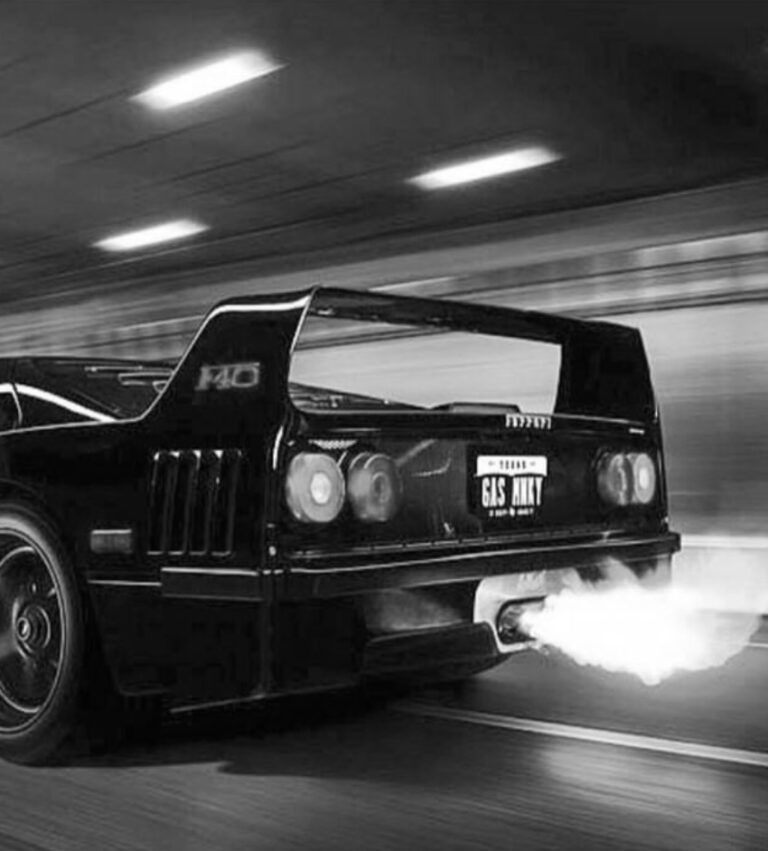 Marc D L Black Ferrari Fire Flame Exhaust